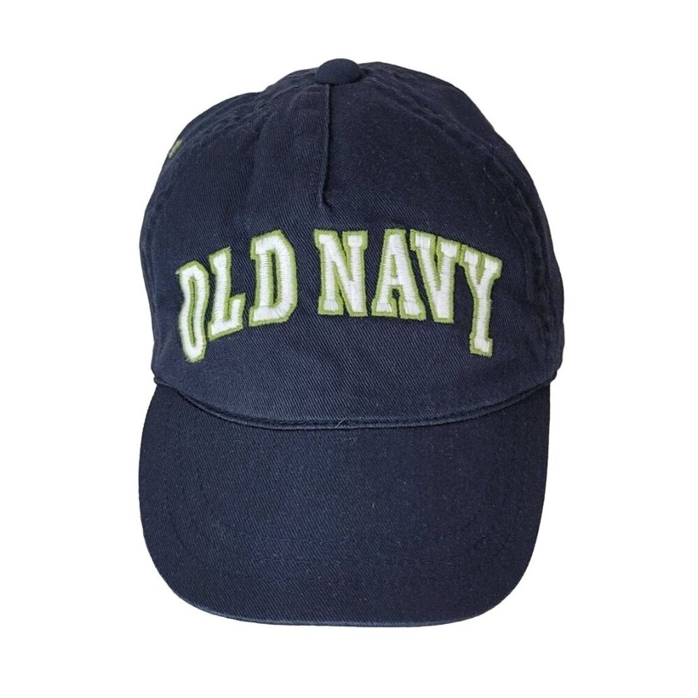Old Navy Kids Baseball Hat Blue Medium Embroidered Elastic Spell Out Logo